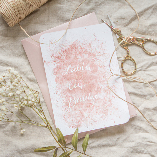 kartki scrapbooking Kartka Walentynkowa "Rose Gold Love" LUBIĘ CIĘ