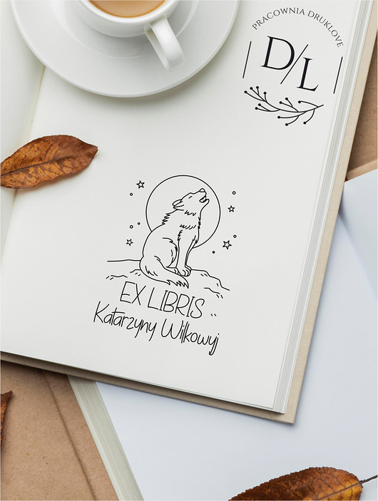 stemple Stempel Ex Libris Exlibris personalizowany Wilk Wyjący