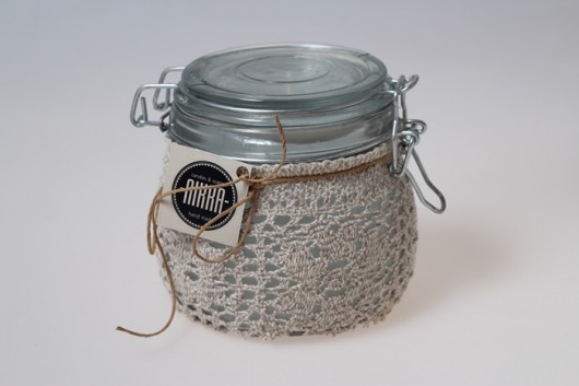 Świeca w słoiku z koronką  Nikka handmade