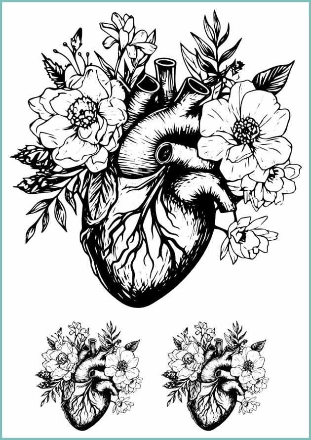 tatuaże zmywalne, tymczasowe Tatuaż tymczasowy "Floral anatomical herat"