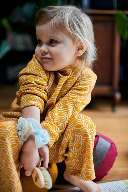 spodnie dla dziewczynki Ana Moroles, Spodnie 100 % merino Nino, Ochra