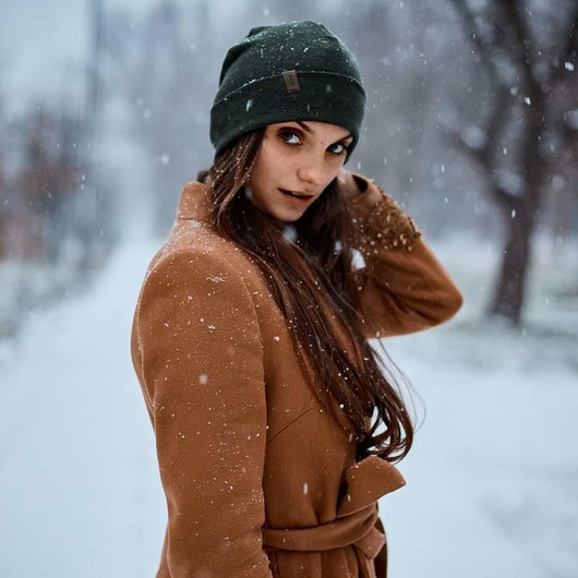 czapki damskie Ana Moroles, Czapka 100% merino, zielona