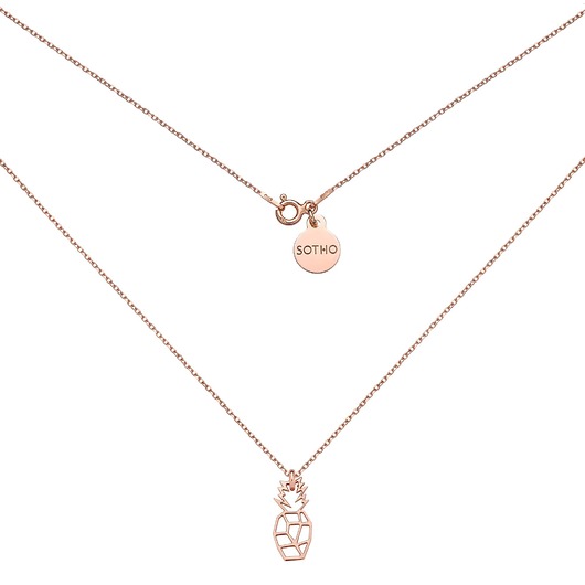 złote naszyjniki Naszyjnik z ażurowym ananasem z różowego złota