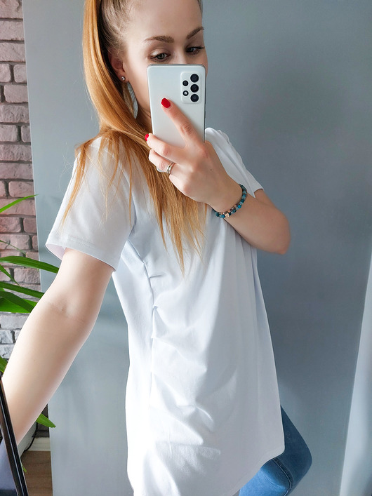 t-shirt damskie T-SHIRT OVERSIZE I275 BIAŁY