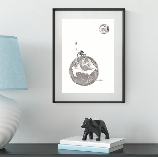 grafika 21 x 30 cm  wykonana ręcznie, abstrakcja Krystyna Siwek Art