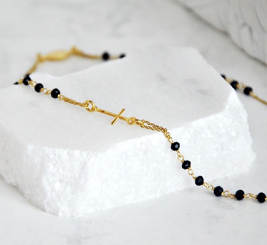 Bransoletka różaniec z onyksami - srebro 925 Coccola JEWELLERY