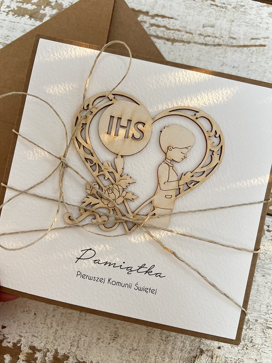 kartki na komunię Kartka komunijna ręcznie robiona - pamiątka komunijna