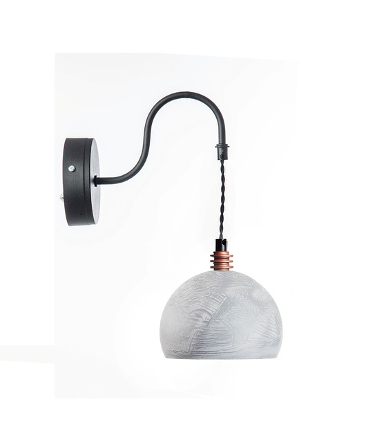 Kinkiet, lampa ścienna Tester, beton-czarny 37cm Home Design