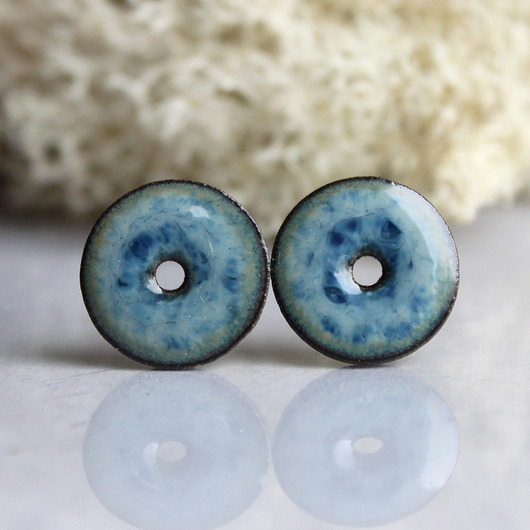 kolczyki ceramiczne DONUTS/stal chirurgiczna/