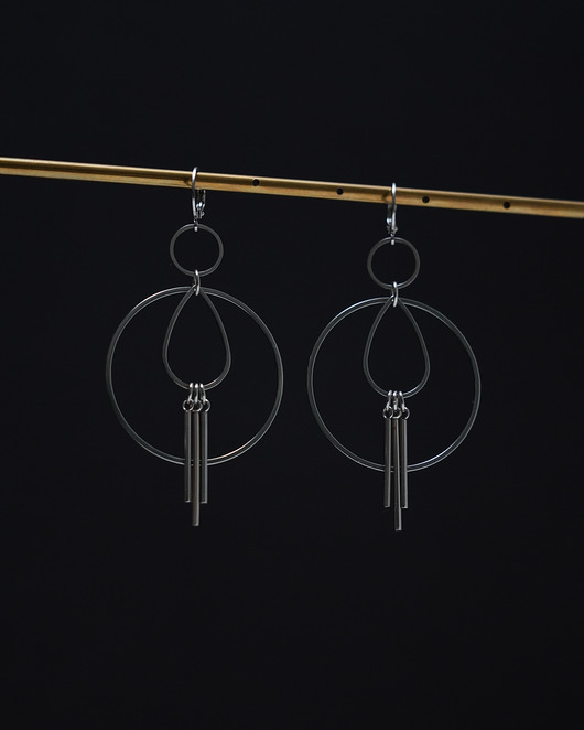 kolczyki - inne Oryginalne geometryczne kolczyki ze stali