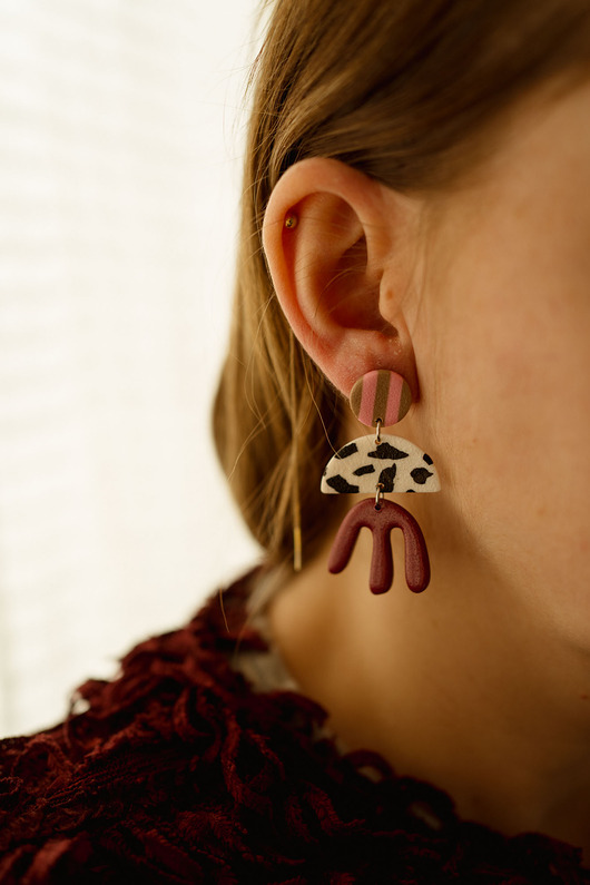 kolczyki z masy plastycznej Wiszące kolczyki Henri Matisse