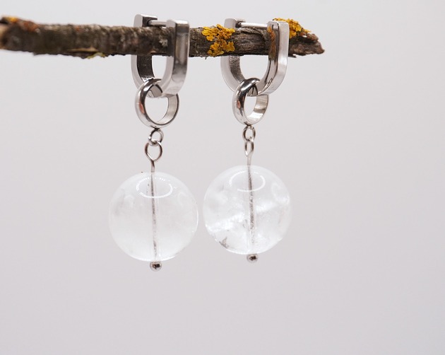 kolczyki z kamieniami Kolczyki Kryształ