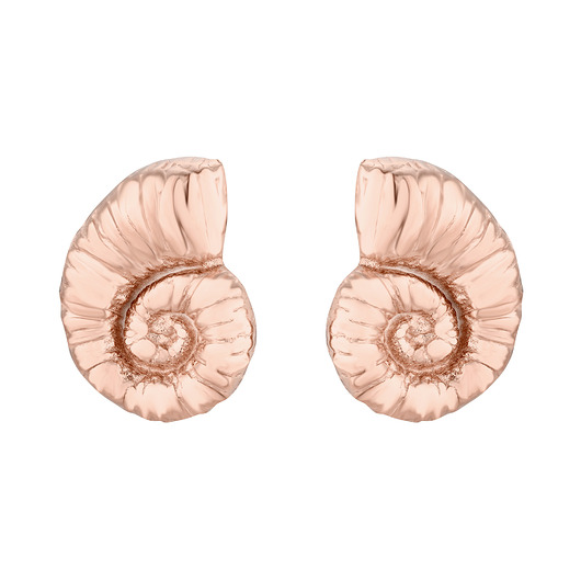 kolczyki pozłacane Kolczyki muszle z różowego złota