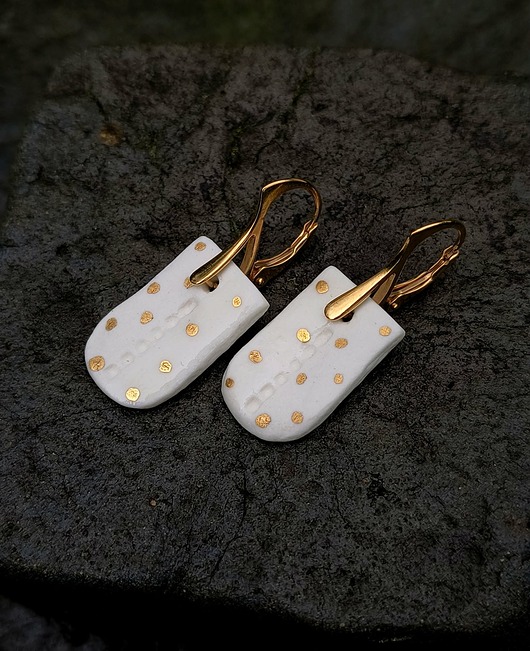 kolczyki pozłacane Kolczyki Złote Kropki Kolekcja Parian