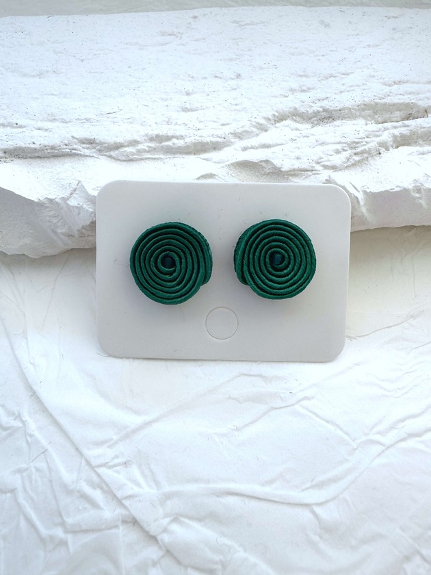 kolczyki soutache Kolczyki sztyfty w kolorze butelkowej zieleni