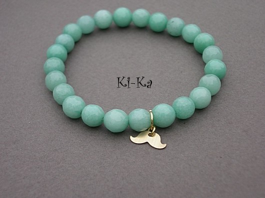 Mint and gold mustache - bransoletka KiKa pracownia