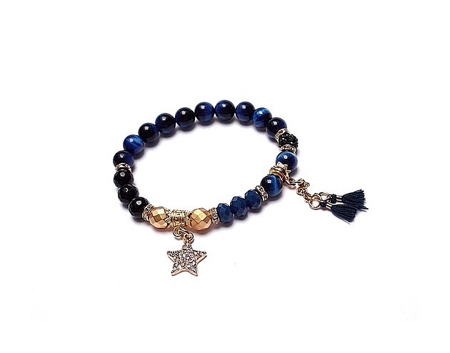 bransoletki z kamieni naturalnych Kolekcja Rich - Dark blue star