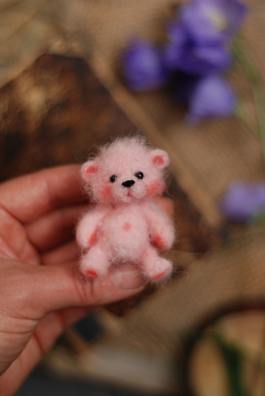 misie i maskotki Miś Miniaturka- Różowy