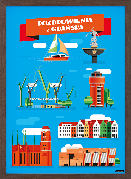 Pozdrowienia z Gdańska, plakat 50x70 NIEMAPA
