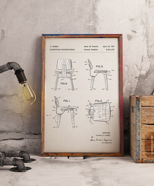 plakaty Krzesło - patent - plakat techniczny