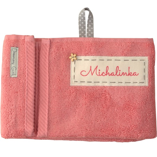 przewijaki i ręczniki dla dzieci Ręcznik różowy do przedszkola z imieniem 500g s
