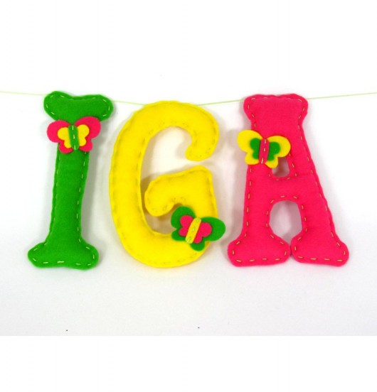 Duże literki z filcu 16cm - IGA locoloro