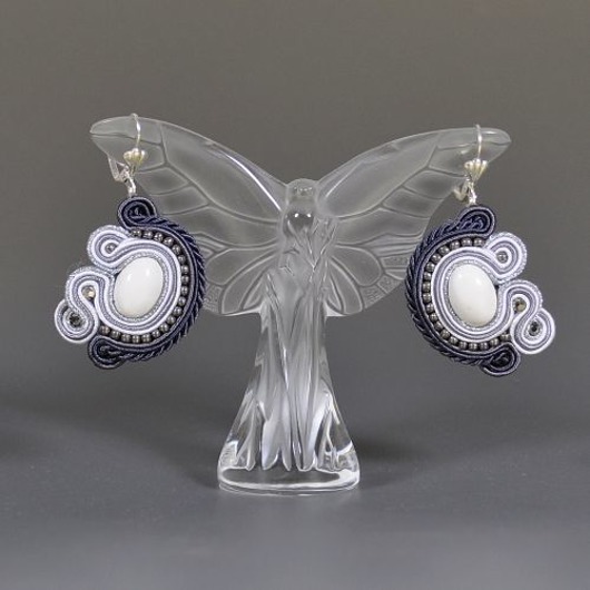 kolczyki soutache Sutaszowe kolczyki SNOW