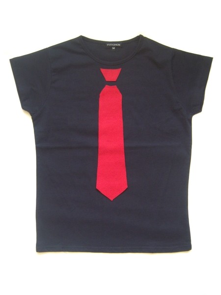 t-shirt TIE (S) czarny YULIYA BABICH