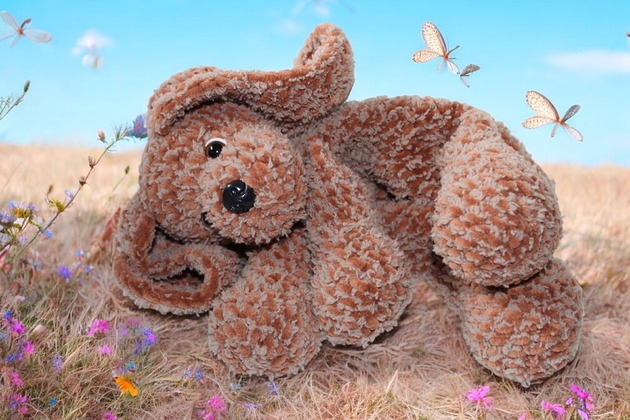 przytulanki dla niemowląt i dzieci Szydełkowy piesek Krzyś 30 cm