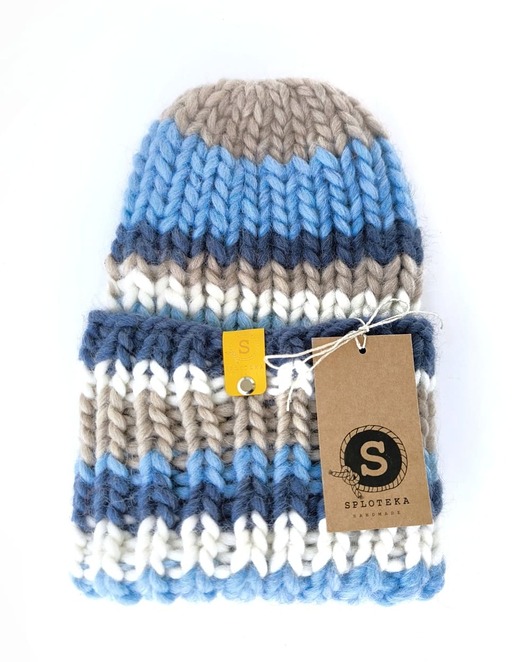 czapki i kapelusze męskie WOOLY COLOR "16"ciepła wełniana czapka w paski