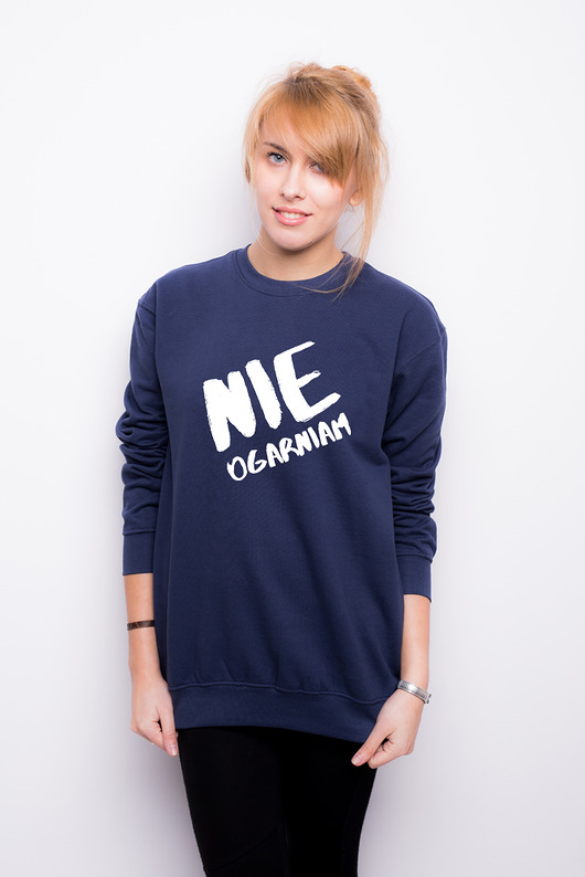 Bluza granatowa z nadrukiem - NIE OGARNIAM  AllbagAllprints