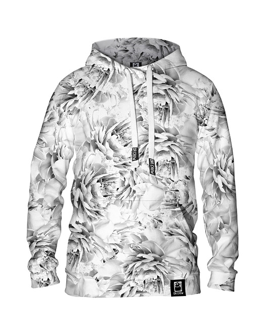 bluzy męskie Męska Bluza z kapturem DR.CROW Peonies White