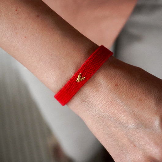 bransoletki - inne Czerwona bransoletka handmade - na szczęście
