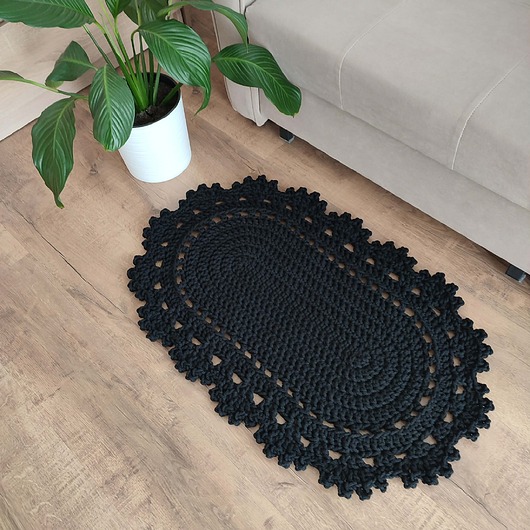 dywany Dywan szydełkowy owalny ze sznurka bawełnianego 50cmx80cm