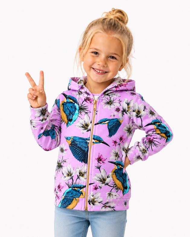 bluzy dla dziewczynki Bluza rozpinana z kapturem Laurka