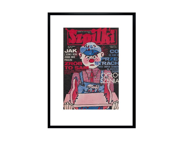 grafiki i ilustracje Oprawiona okładka czasopisma SZPILKI z 1975 r, aut. Andrzej Dudziński
