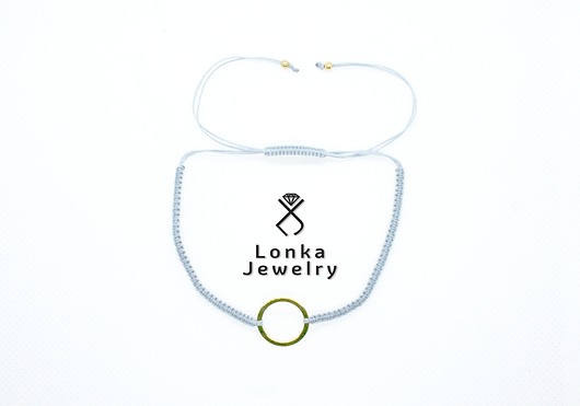Bransoletka ze srebrnym pozłacanym kółkiem Lonka Jewelry