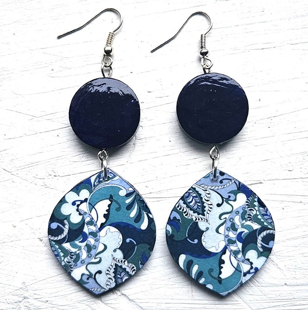 kolczyki drewniane Zanurz się