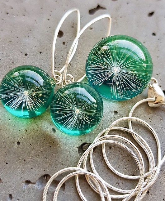 zestaw-dmuchawce w żywicy 1 Grol Jewellery