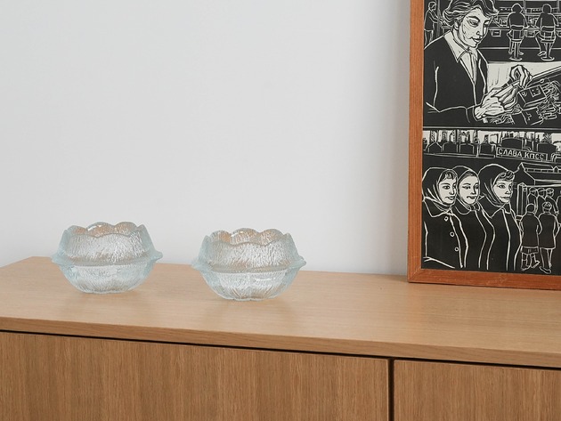 miski i misy Misa szklana, duński design, lata 80,  Holmegaard,  Sidse Werner