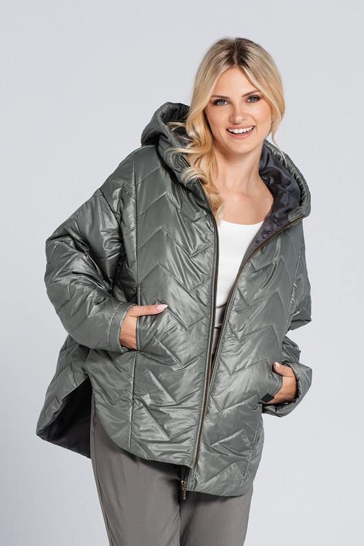 kurtki damskie Kurtka damska pikowana z kapturem Inex Look 940