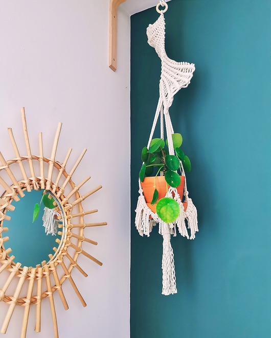 Kwietnik wiszący na sznurku Boho Hygge Macrame