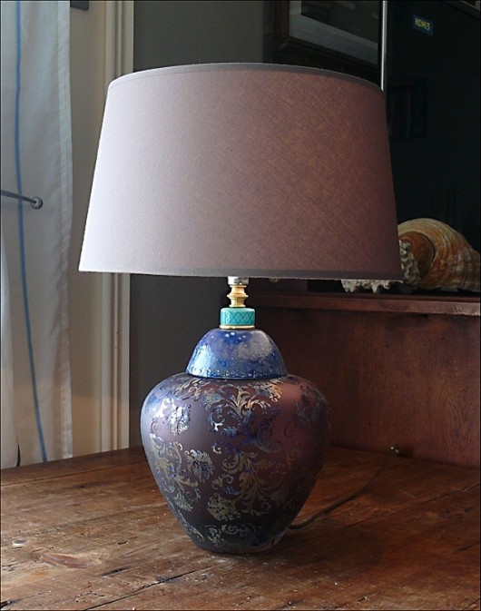 lampa "Misterne Kwiaty" lazurowana  SolArt