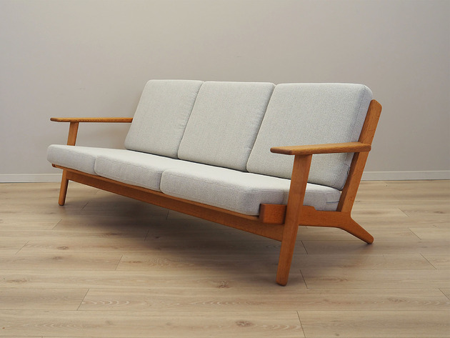 sofy i szezlongi Sofa dębowa, duński design, lata 60,  Hans J. Wegner,  Getama