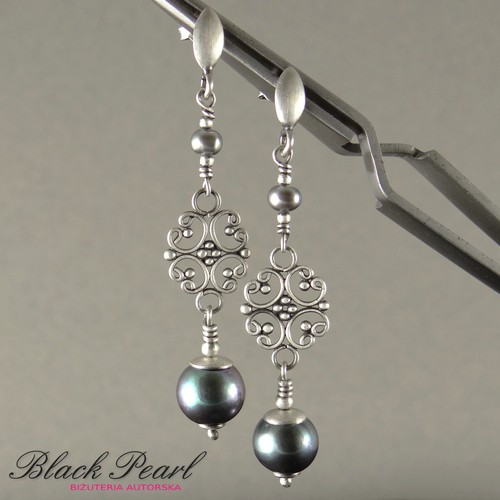 Orient Pearl - kolczyki Black Pearl