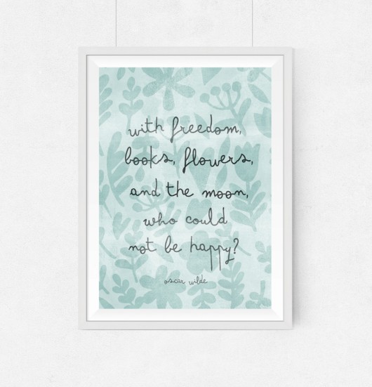 Plakat With freedom, books, flowers...A3 wejustlikeprints