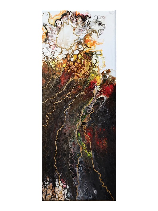 obrazy Ogień II ręcznie malowany 20 x 50 cm