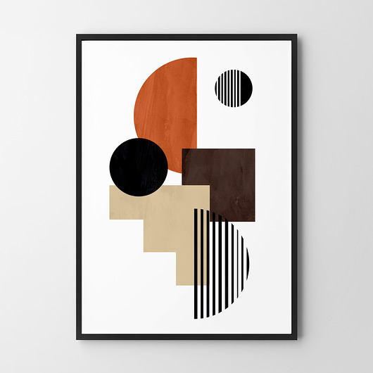 plakaty Plakat Beżowa geometria v3