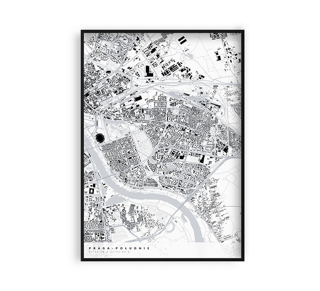 plakaty Plakat Mapa Pragi-Południe, dzielnice Warszawy