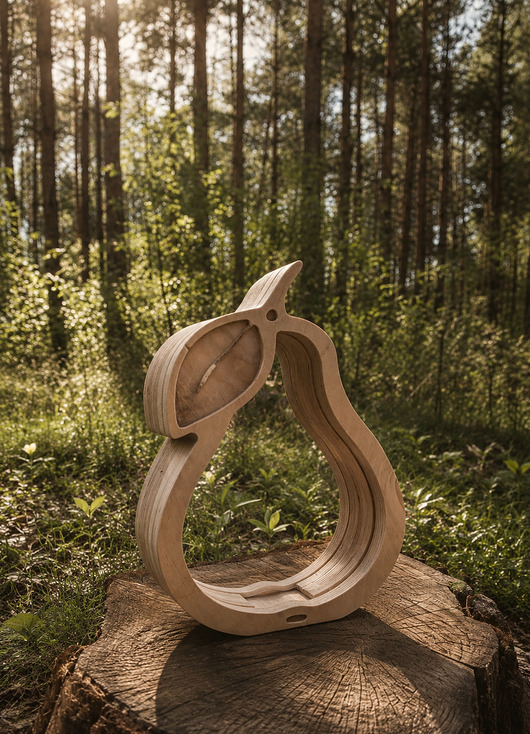 pokój dziecka - różne Drewniana skarbonka GRUSZKA Leśny design Prezent dla dziecka Montessori